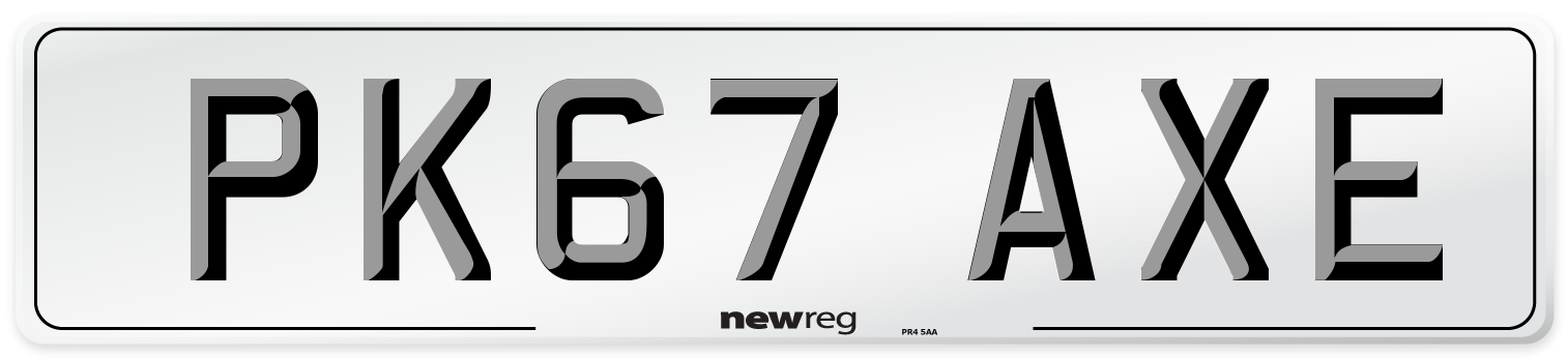 PK67 AXE Number Plate from New Reg
